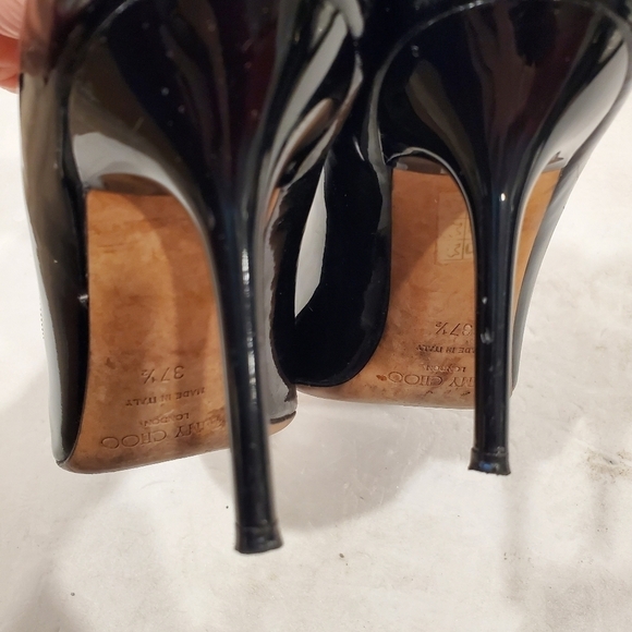 Jimmy Choo Black Patent Leather Pumps Heels - Picture 7 of 7